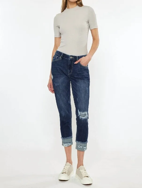 Bernice High Rise Boyfriend Jeans In Medium Stone Wash