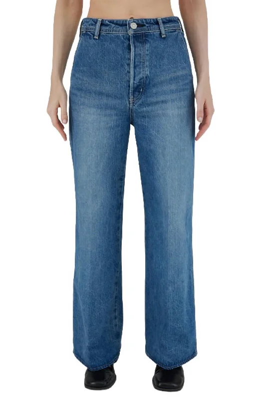 Cambria Centerpress Wide-Cropped Jean In Blue