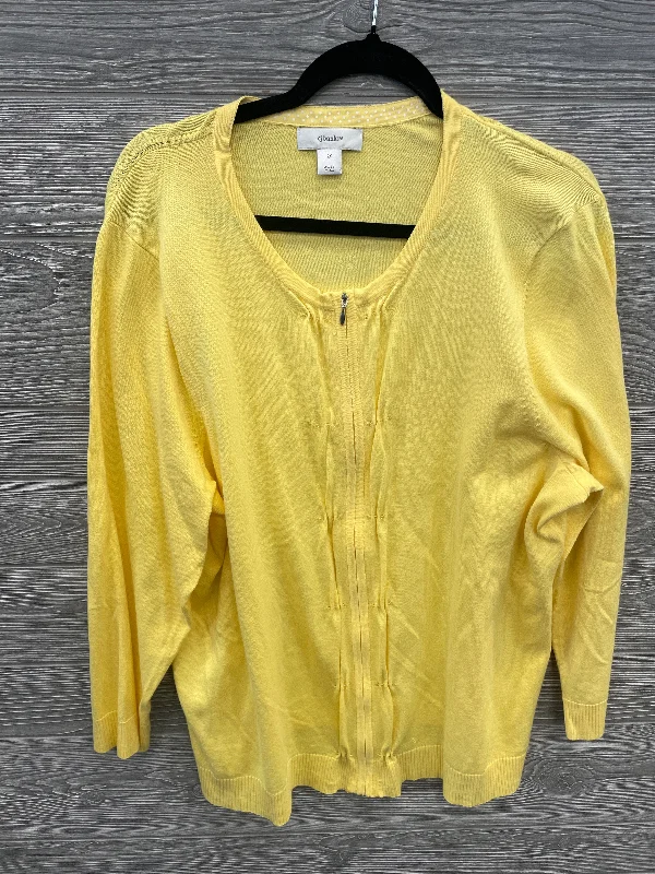 Cardigan By Cj Banks In Yellow, Size: 2x