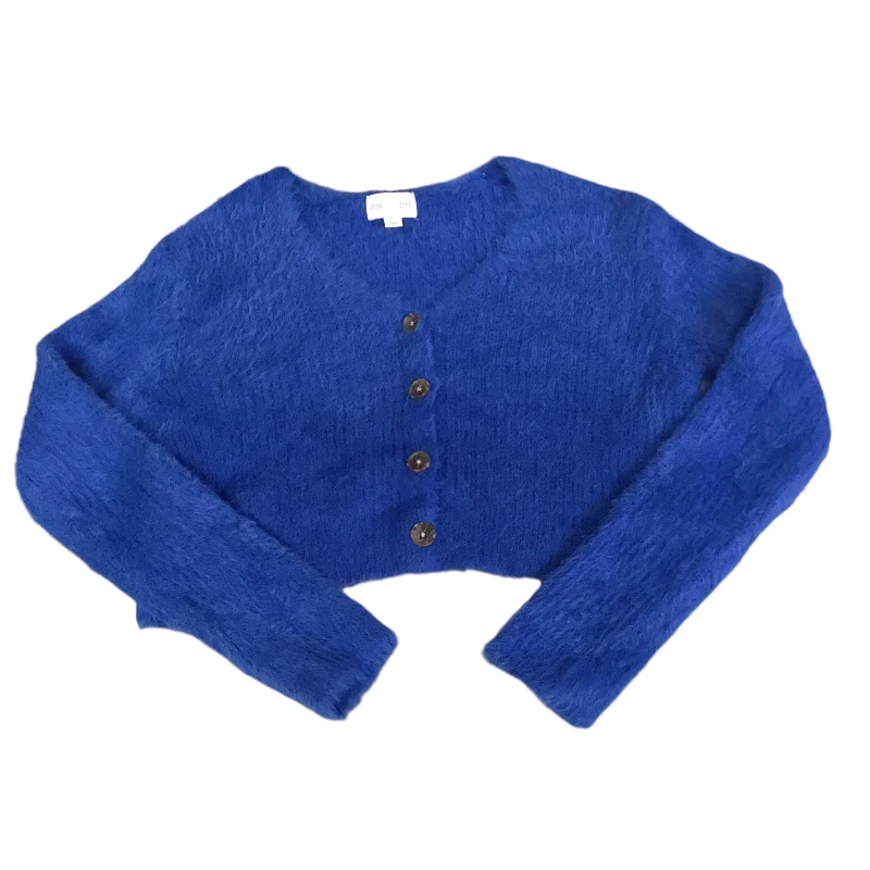 Cardigan By Clothes Mentor In Blue, Size: L