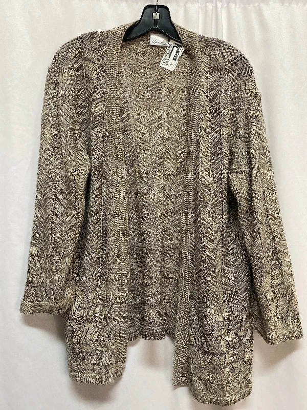 Cardigan By Kim Rogers In Tan, Size: 1x