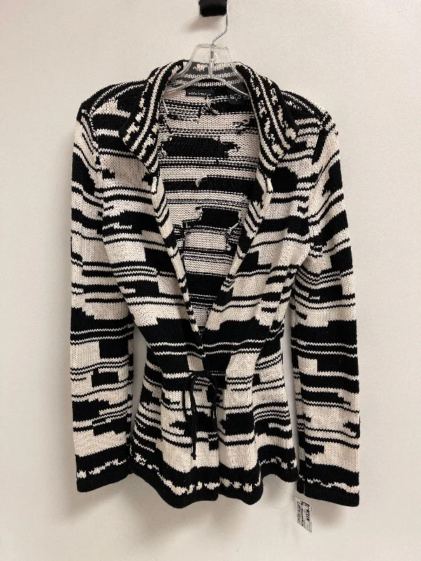 Cardigan By Moda Intl In Black & White, Size: M