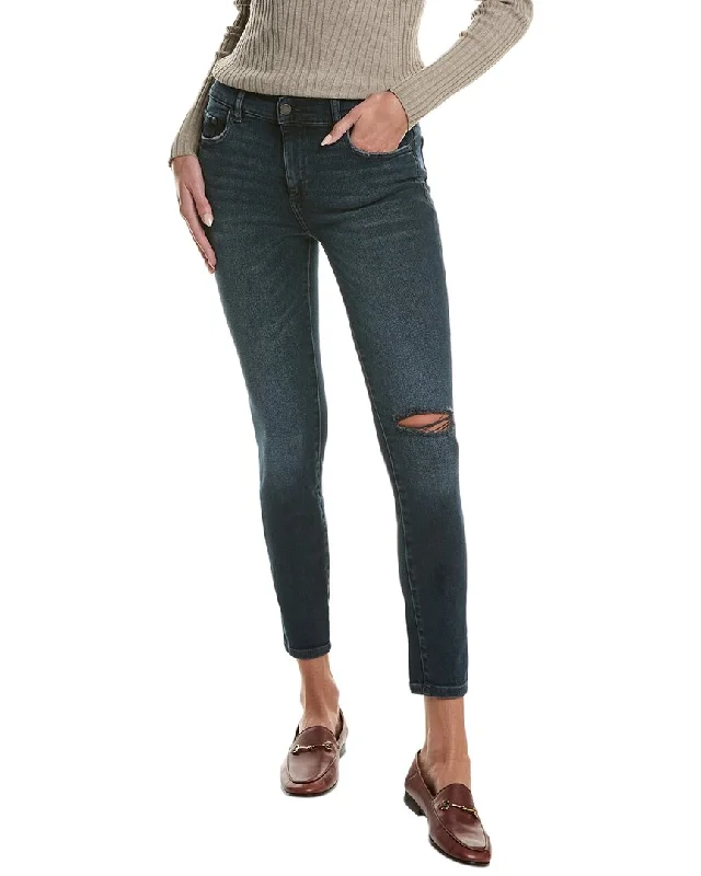 DL1961 Florence Skinny Dark Creek Busted Mid-Rise Instasculpt Ankle Cut Jean