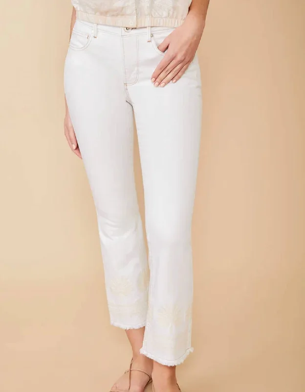 Ellington Kick Flare Jean In Pearl White