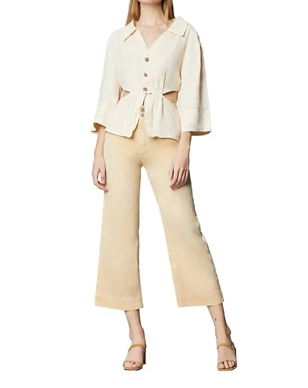 Hepburn High Rise Wide Leg Jean In Butterscotch