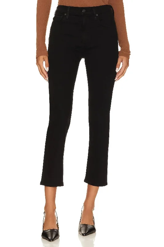 Isola Straight Crop Jean In Plush Black