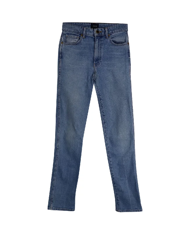 Khaite Slim-Fit Jeans in Blue Cotton