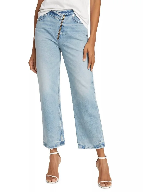 Le Jane Crop Angled Zipper Jean In Rhode