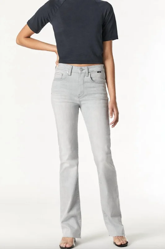 Maria Flare Jean In Light Grey Feather Blue