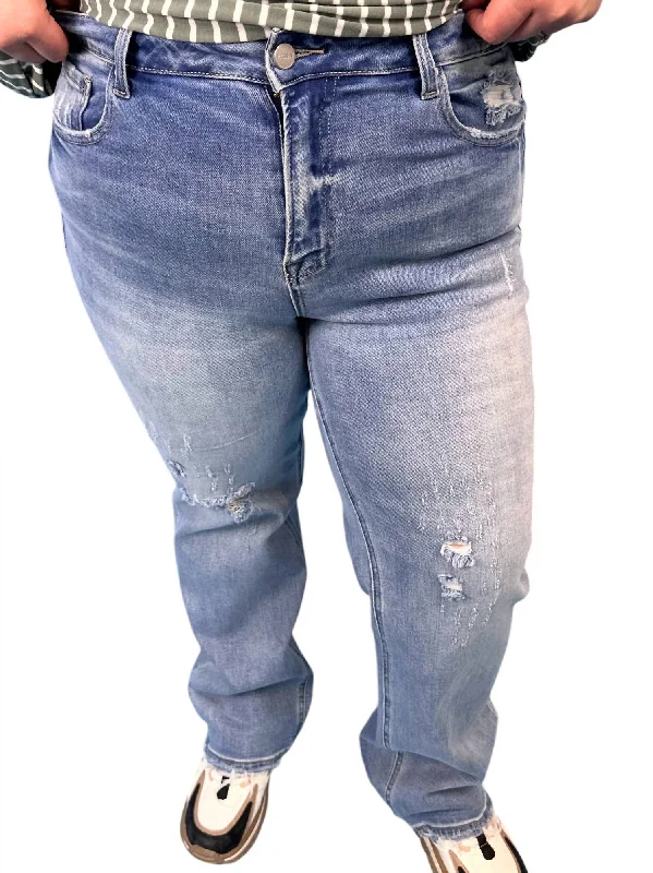 Mid Rise Slouch Jeans In Medium Wash