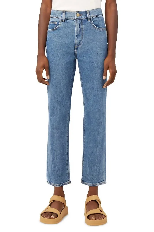 Patti Straight High Rise Jeans In Blue Rapids