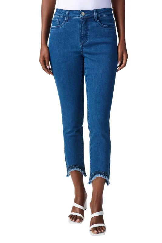 Skinny Ankle-Length Jeans In Denim Medium Blue