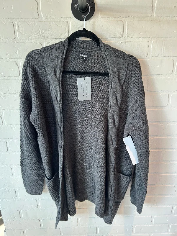 Sweater Cardigan By Clothes Mentor In Grey, Size: M