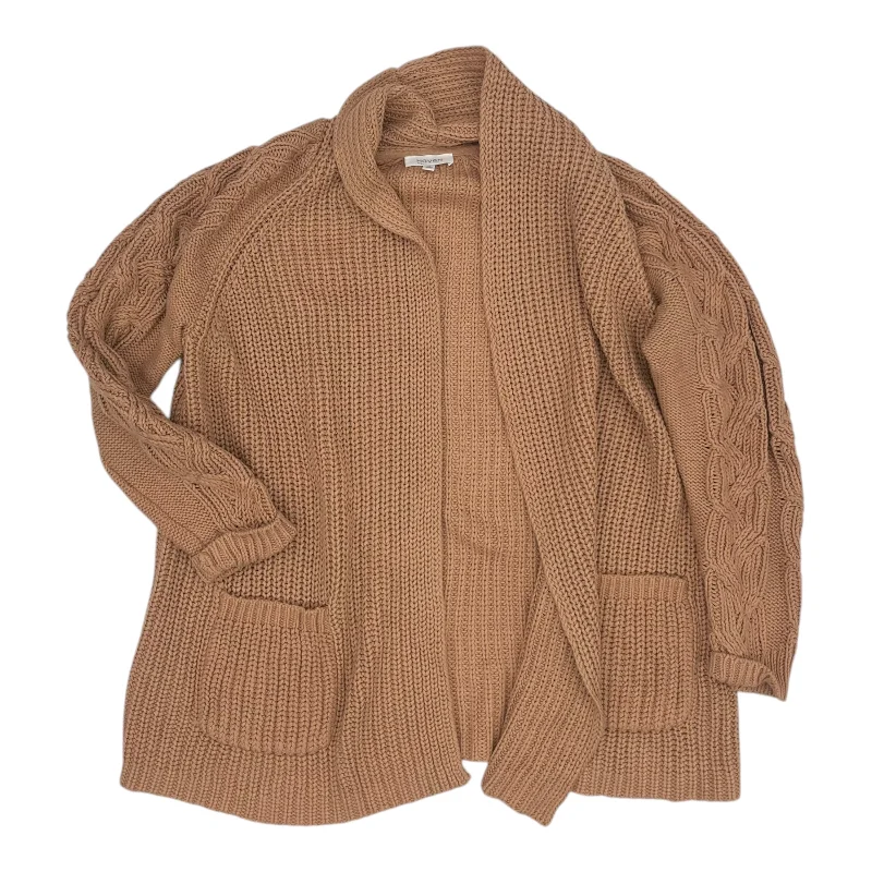 Sweater Cardigan By Clothes Mentor In Tan, Size:M