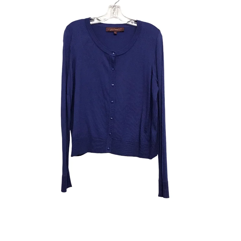 Sweater Cardigan In Blue, Size:L