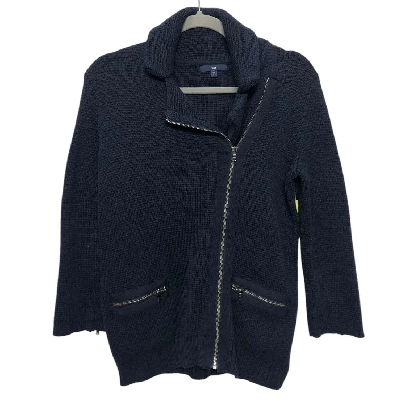 Sweater Cardigan By Gap In Navy, Size: S