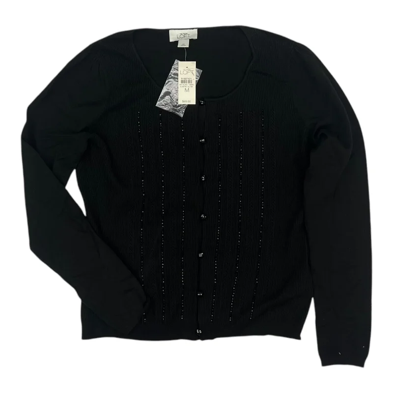 Sweater Cardigan By Loft In Black, Size:M