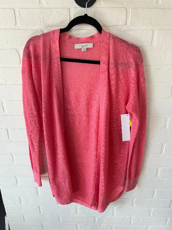 Sweater Cardigan By Loft In Pink, Size: S