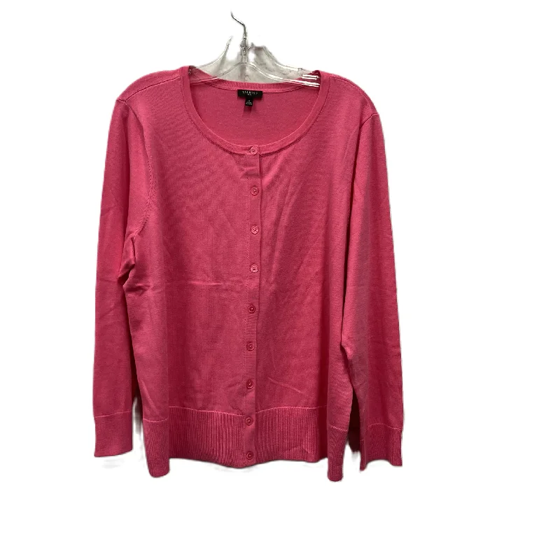 Sweater Cardigan By Talbots In Pink, Size: 2x