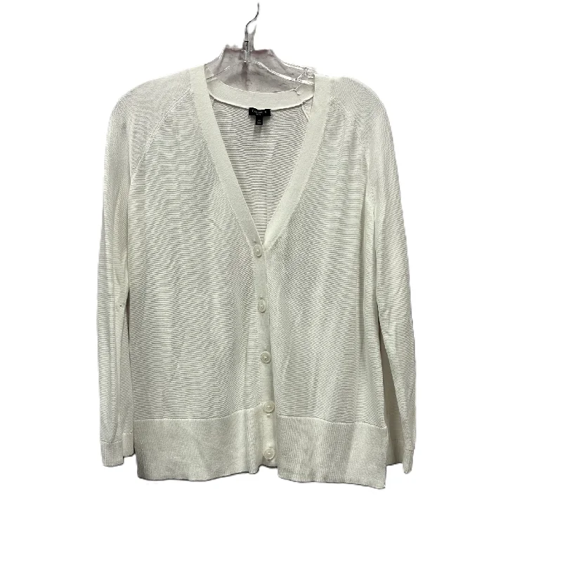 Sweater Cardigan By Talbots In White, Size: Mp