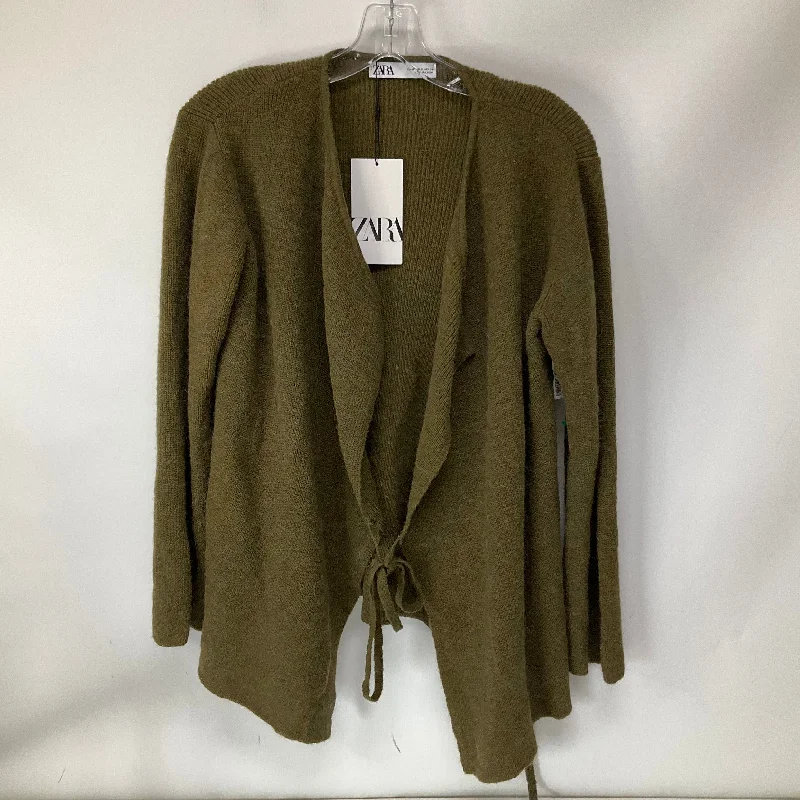 Sweater Cardigan By Zara In Green, Size: S