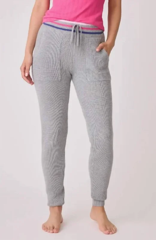 Sweater Weather Banded Bottom Pants In Heather Grey